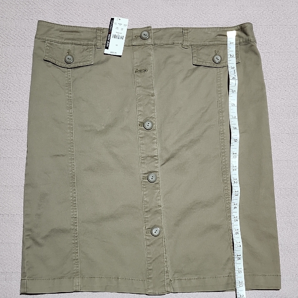 New York & Co Khacki Button-Front Women's Skirt